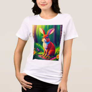 Red Bunny Sitta på Grass T Shirt