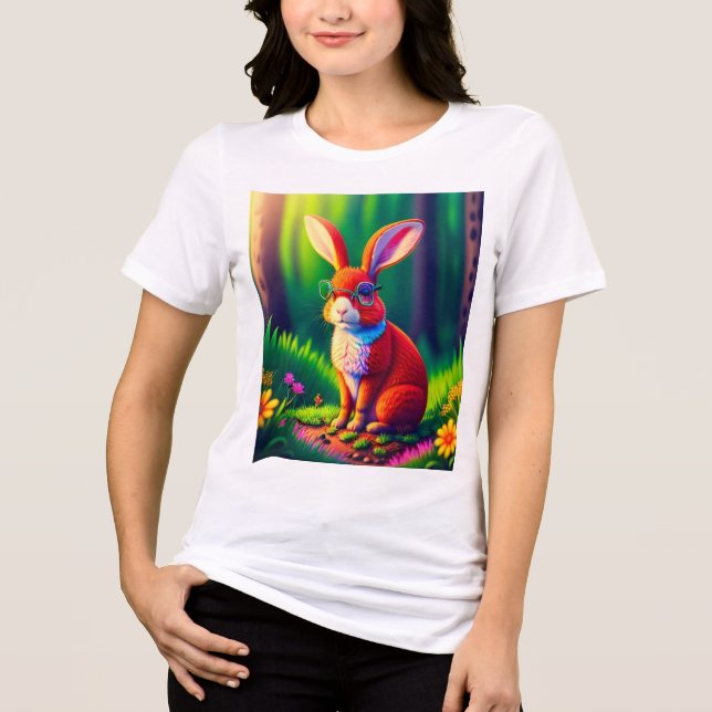 Red Bunny Sitta på Grass T Shirt (Framsida)