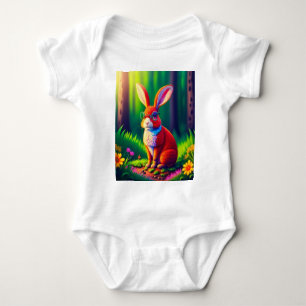 Red Bunny Sitta på Grönt Grass T Shirt