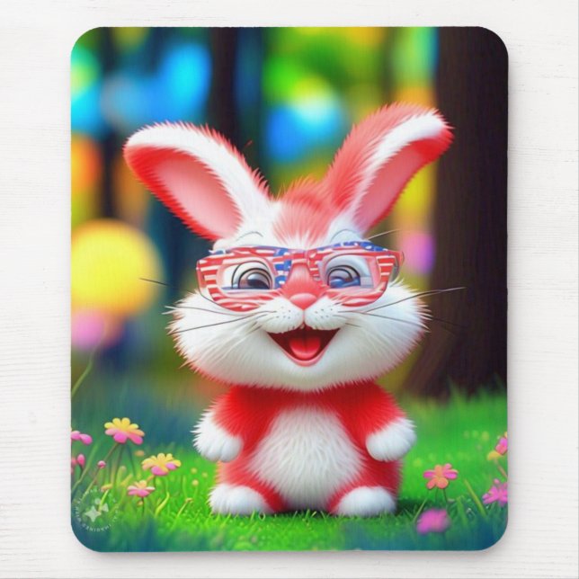 Red Bunny Wearing American Glasses-44244 Musmatta (Framsidan)
