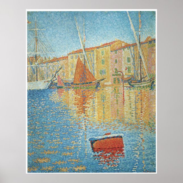 Red Buoy, St. Tropez, Paul Signac Poster (Framsidan)
