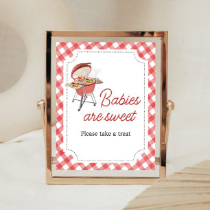 Red Burger BBQ Baby Shower Spädbarn är Sweet Poster