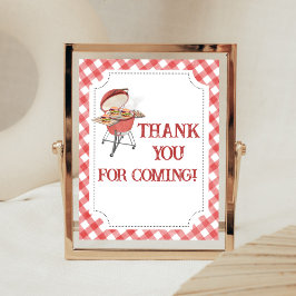 Red Burger BBQ Baby Shower Tack för kommande Poster