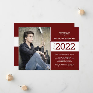 Red Burgundy 2-fotofoto Studenten i fet klass år Meddelande