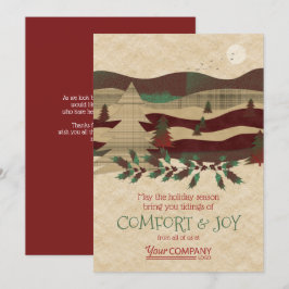 Red, Burgundy, Beige Rustic Company Helgdagskort Kort