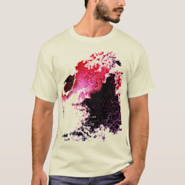 Red Burgundy Black Airbrush Paint Stänk Design T Shirt