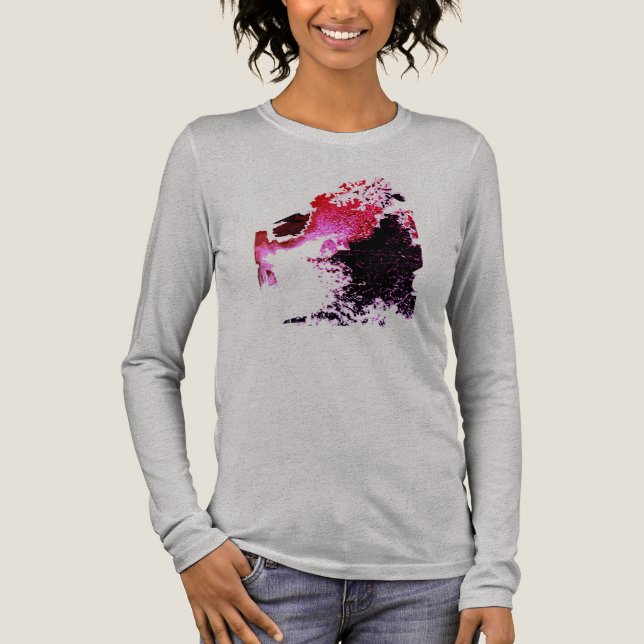 Red Burgundy Black Airbrush Paint Stänk Small T Shirt (Framsida)