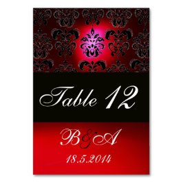 RED BURGUNDY BLACK WHITE CLASSY DAMASK MONOGRAM BORDSNUMMER