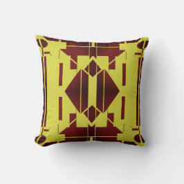 Red Burgundy Gult Symmetrical Mediterranean look Kudde
