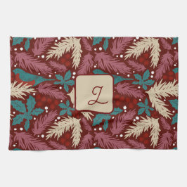 Red Burgundy Retro Mysigt julcharm Kökshandduk