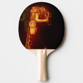 Red Burning Lastbil i brandflammen Pingisracket