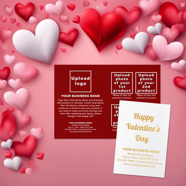 Red Business Brand på Valentine Foil Card Folierat Kort (Red business brand with products on Valentine folded foil card.)