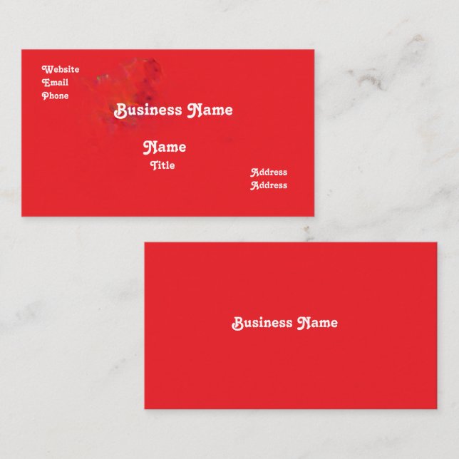 Red Business Card Visitkort (Fram/baksida)