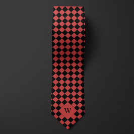 Red Business Checkated Monogram Slips