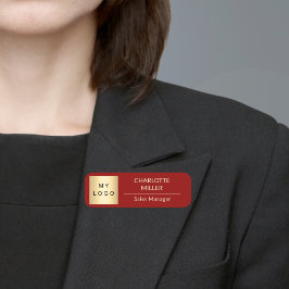 Red Business logotyp Employee modern Namnbricka