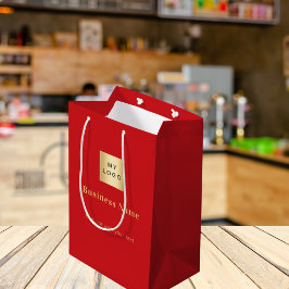 Red business logotyp papprare shopping bag