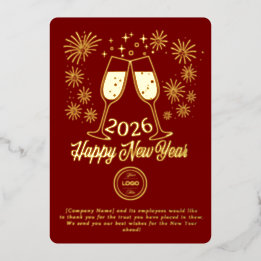 Red Business New Year 2026 Champagne Gold
