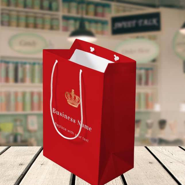 Red business royal krona papprare shopping bag (Skapare uppladdad)