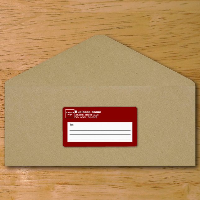 Red Business Shipping Label Fraktsedel (Red business shipping label on envelope)