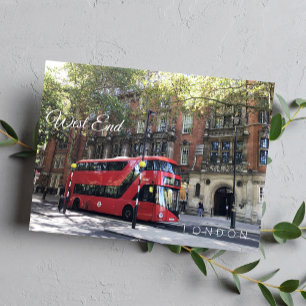 Red Buss i LONDON Väster End Kensington-fotografi Vykort