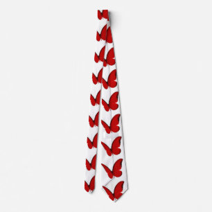 Red Butterflies Neck Tie Slips
