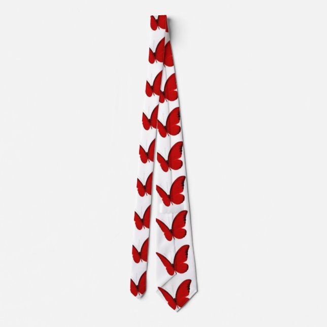 Red Butterflies Neck Tie Slips (Baksida)