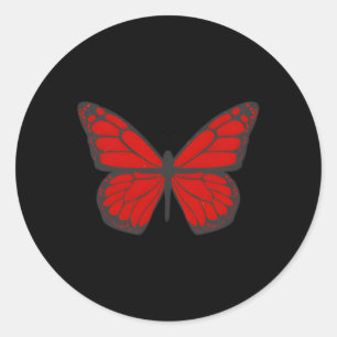 Red Butterfly Aesthetic Grunge Soft Runt Klistermärke