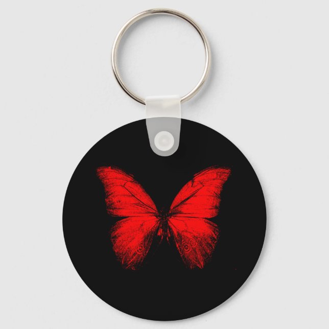 Red Butterfly Basic Keychain Nyckelring (Framsida)