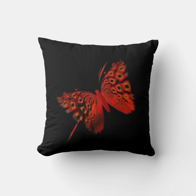 Red Butterfly Cushion Kudde (Framsida)