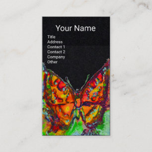 RED BUTTERFLY Guld Gult Monogram Black Papprare Visitkort