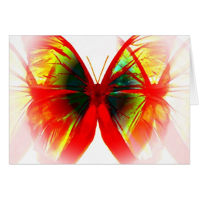 Red Butterfly Hälsningskort (Framsidan Horizontal)