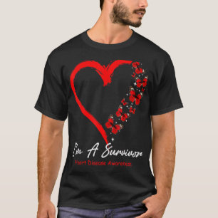 Red Butterfly Heart I är en Survivor Heart Disease T Shirt