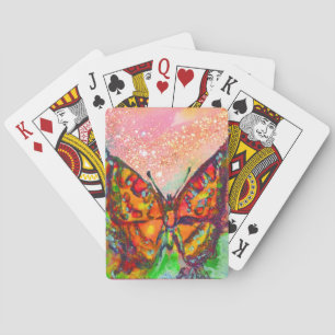 RED BUTTERFLY IN ROSA GULD GULT SPARKLES CASINOKORT