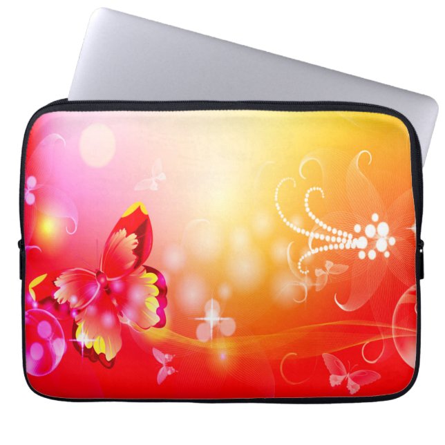 Red Butterfly Laptop Fodral (Framsidan)