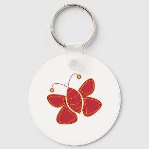 Red Butterfly Nyckelring