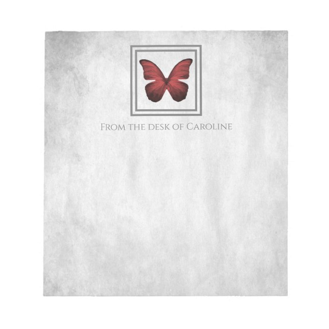 Red Butterfly Personlig Anteckningsblock (Framsida)