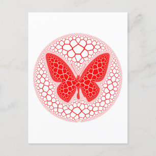 Red Butterfly Plaque Vykort