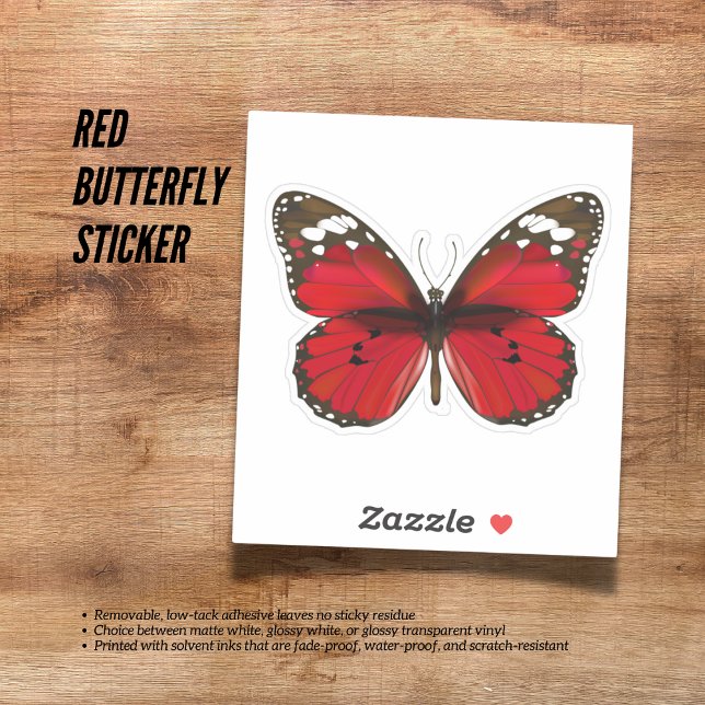 Red Butterfly Sticker Klistermärken (Red Butterfly Sticker)