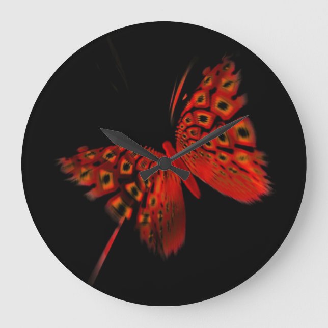 Red Butterfly Stor Klocka (Framsida)