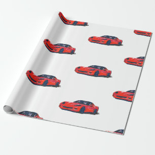 Red C6 Corvette Wrapping Papper Presentpapper