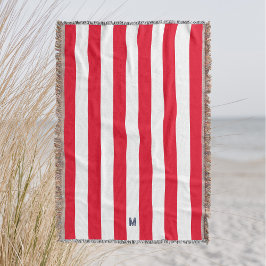 Red Cabana Rand & Personlig Navy Monogram Filt