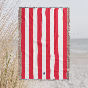 Red Cabana Rand & Personlig Navy Monogram Filt