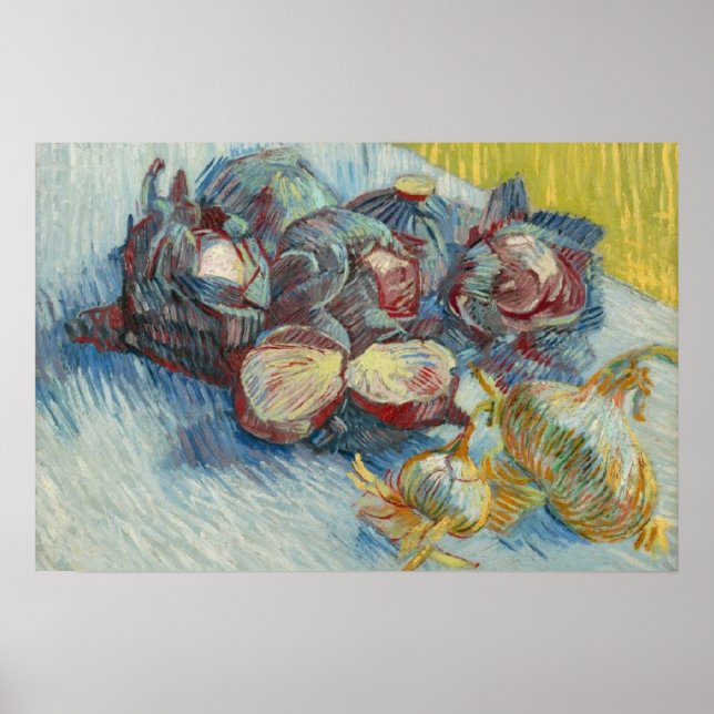 Red Cabbages and Garlic Vincent van Gogh Small Poster (Framsidan)