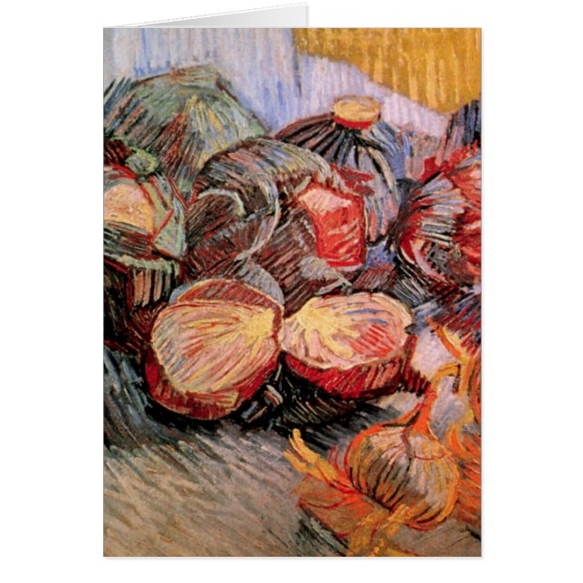 Red Cabbages and Onions by Vincent van Gogh Hälsningskort (Framsidan)