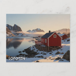 Red Cabin i Lofoten Norge Travel Vykort
