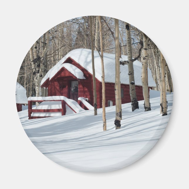 Red Cabin i Winter Magnet (Framsidan)