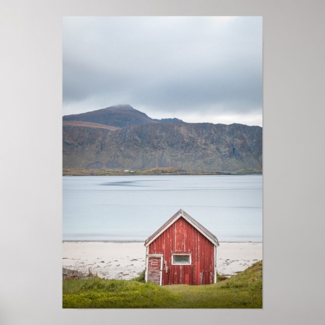 Red Cabin Ramberg Lofoten Poster (Framsidan)