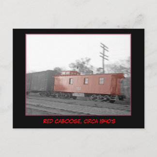Red Caboose, cirka 1940's Postcard Vykort