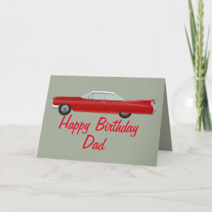 Red Cadillac Birthday Card Kort