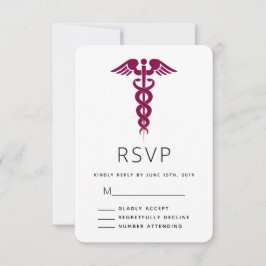 Red Caduceus Medical Symbol Studenten OSA Kort